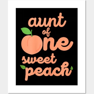 Aunt First Birthday One Sweet Peach Bday Family Matching Posters and Art